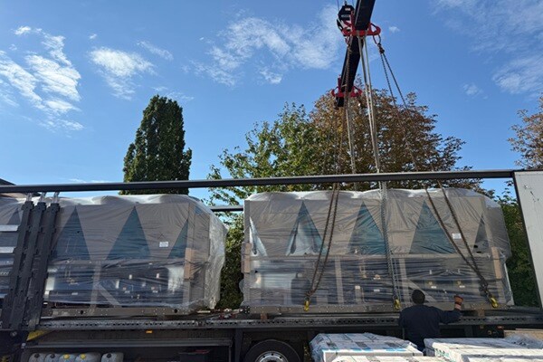 Delivering of heat pump at Opel